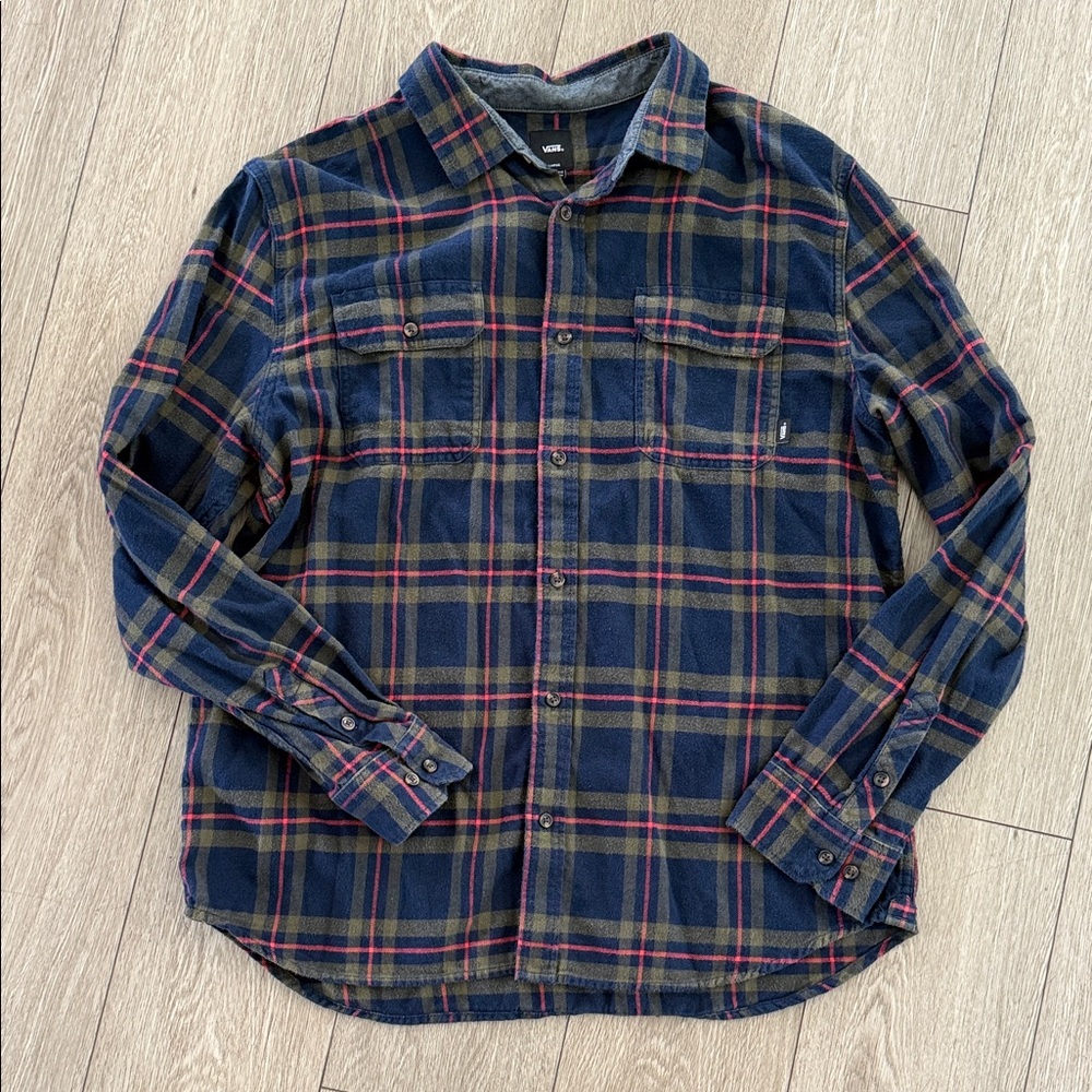 Vans flannel long sleeve button down shirt men’s size XL